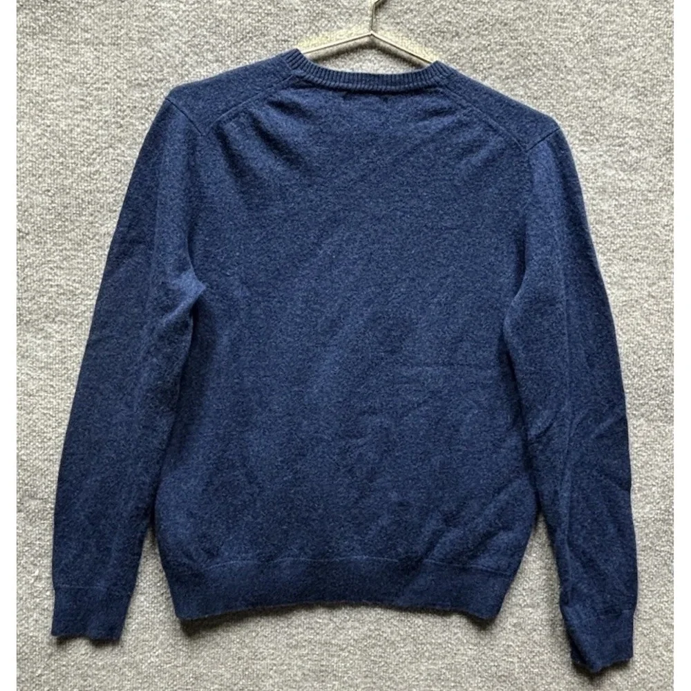 Banana Republic Sweater Mens XL Tall 100% Merino Wool Pullover V-Neck Blue EUC